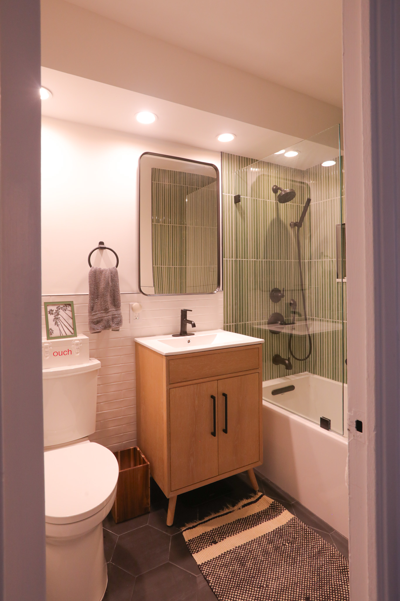 Kitchen — refrigerator niche and full-height cabinetry
